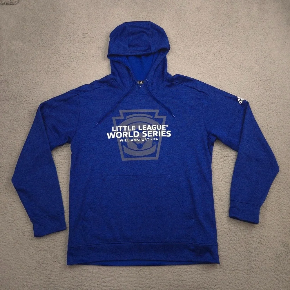 Adidas Little League World Series Hoodie Mens L Blue ClimaWarm Williamsport